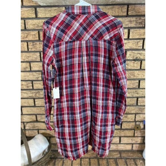 Nwt Sneak Peek Plaid Shirt Dress - Picture 2 of 7